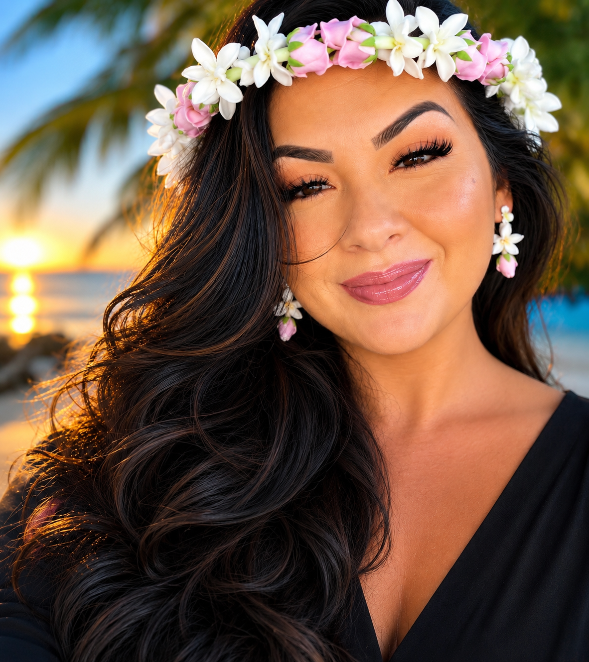 Pikake Bloom + Light Pink & Dark Pink Lokelani Versatile Forever Lei