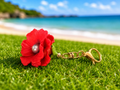Tahitian + Hibiscus Flower Keychain